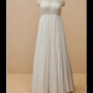 Torrid white leopard satin strapless wedding dress